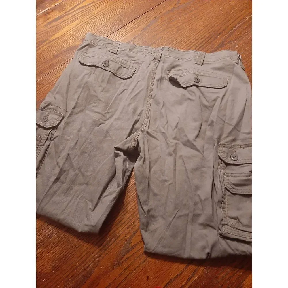 38x29 Lee Green Grey Carpenter Pants High Waist with Pockets Belt Loops